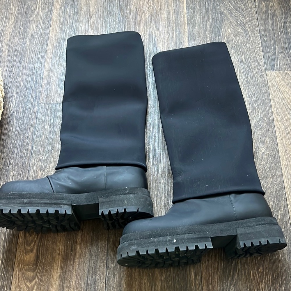 Black Cleia Flatform Neoprene combat boots - Picture 4 of 9